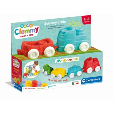 Clementoni - Jucarie educationala Soft Clemmy tren senzorial pentru dezvoltarea senzoriala si motorie a copiilor Clementoni - 1